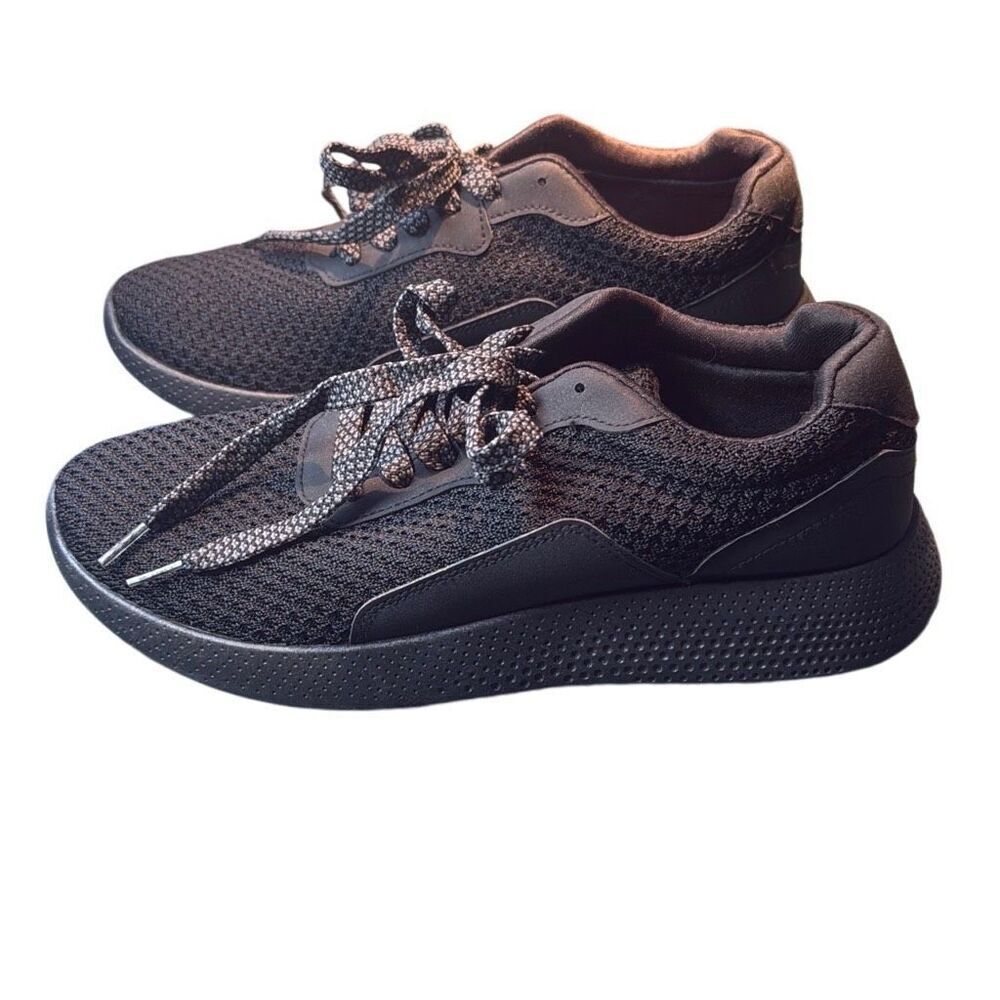 HIND Men's Black Lace Up Round Toe HM-Blast Knit Lace-Up Sneakers Size 8.5